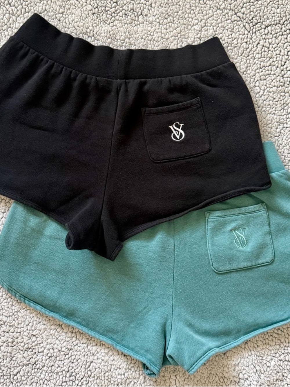 Bundle! Victoria's Secret Signature Logo On-Point Lounge Shorts - Black and Teal